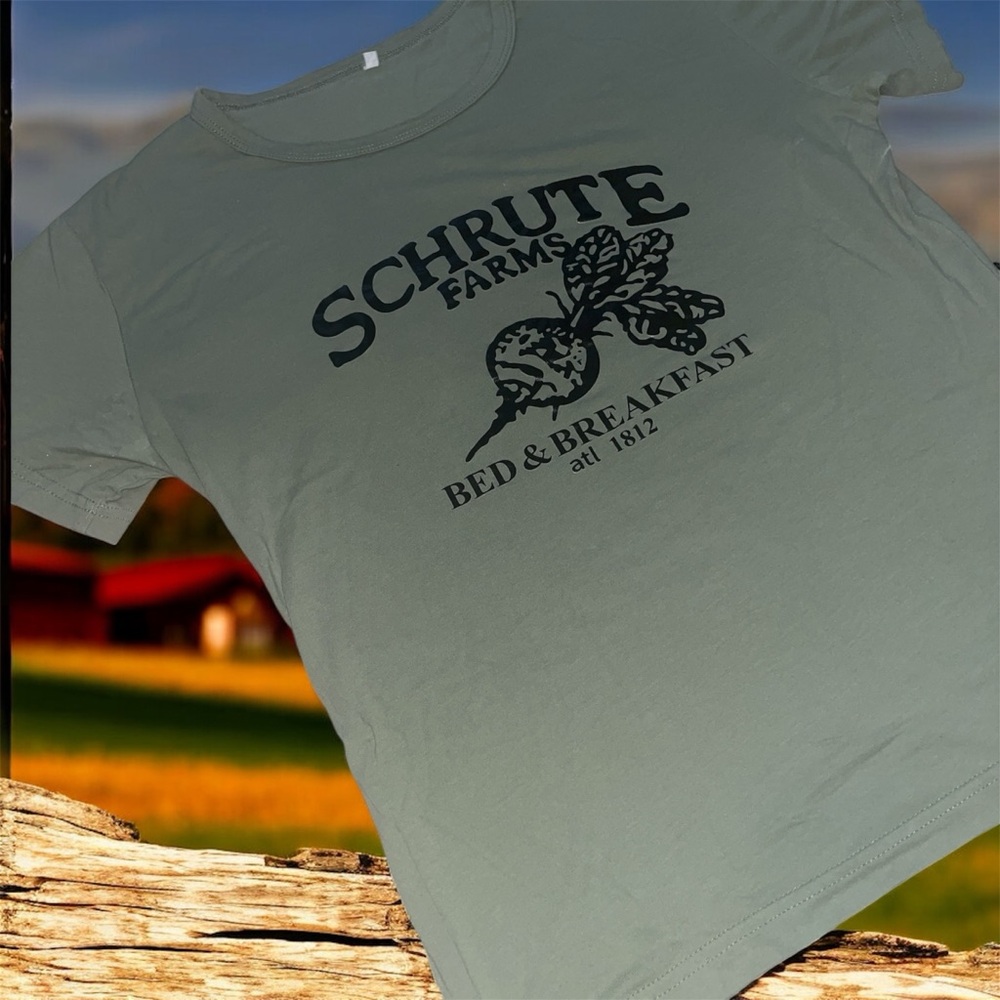 🫒 Olive Green Schrute Farms T-Shirt 🫒 
The Office T shirt